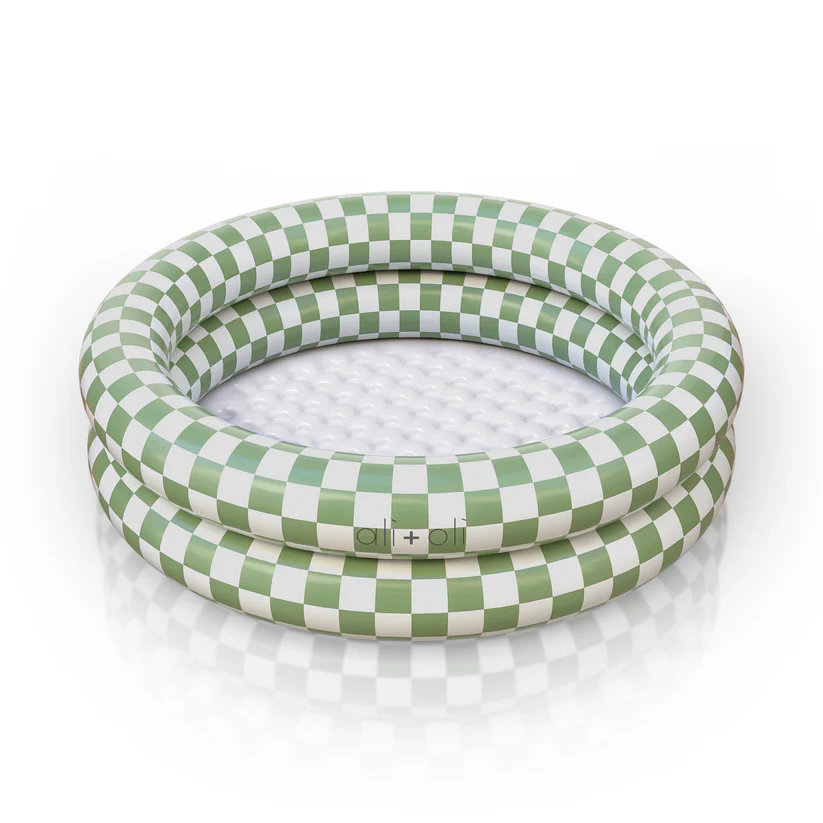 INFLATABLE, KIDDIE POOL GREEN CHECKERS