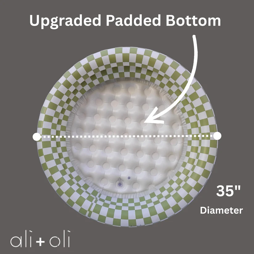 INFLATABLE, KIDDIE POOL GREEN CHECKERS