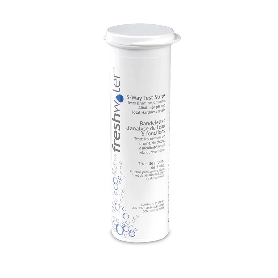 TEST STRIPS, FRESHWATER 5-WAY (SALT & BROMINE CARTRIDGE)